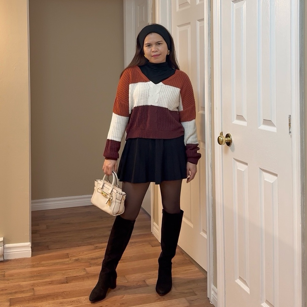 NO COMMENT Knitted stripe sweater